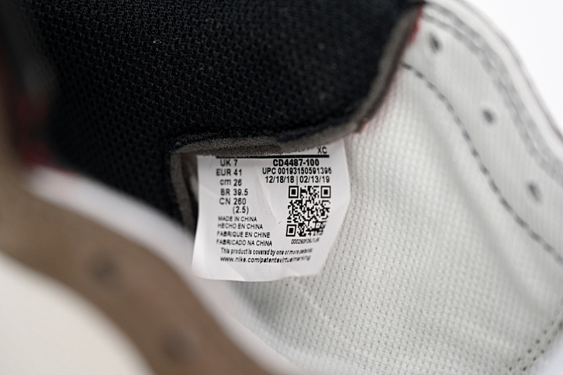 【CA1K6】倒勾 纯原版乔丹1代 篮球运动鞋 CD4487-100 Travis Scott x Air Jordan 1 High OG TS SP