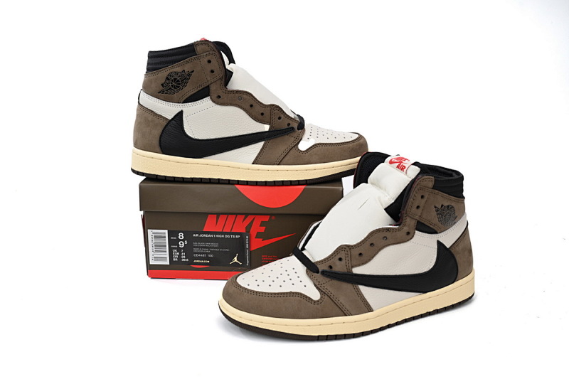 【CA1K6】倒勾 纯原版乔丹1代 篮球运动鞋 CD4487-100 Travis Scott x Air Jordan 1 High OG TS SP
