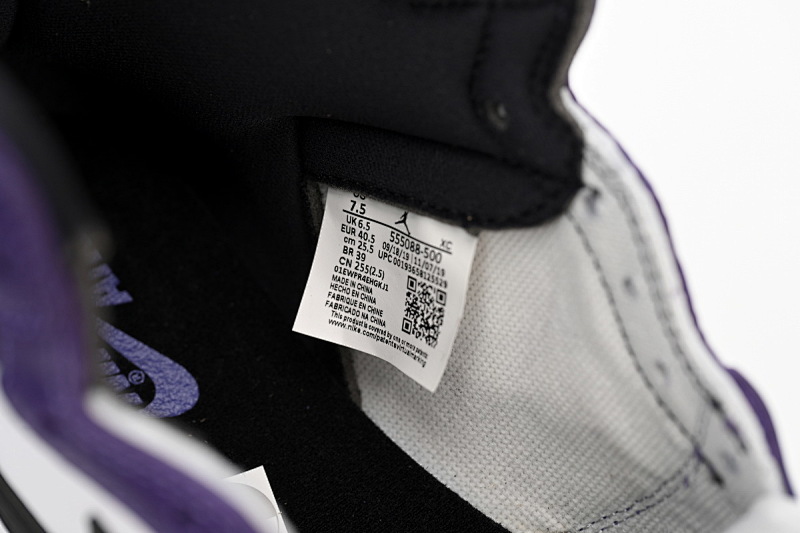 【CA1K6】紫脚趾 纯原版乔丹1代 篮球运动鞋  555088-500 Air Jordan 1 High OG “Court Purple”