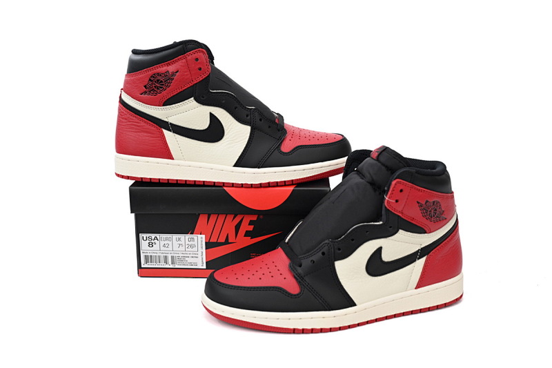 【CA1K6】黑红脚趾 纯原版乔丹1代 篮球运动鞋 Air Jordan 1 High OG “Bred Toe”555088-610