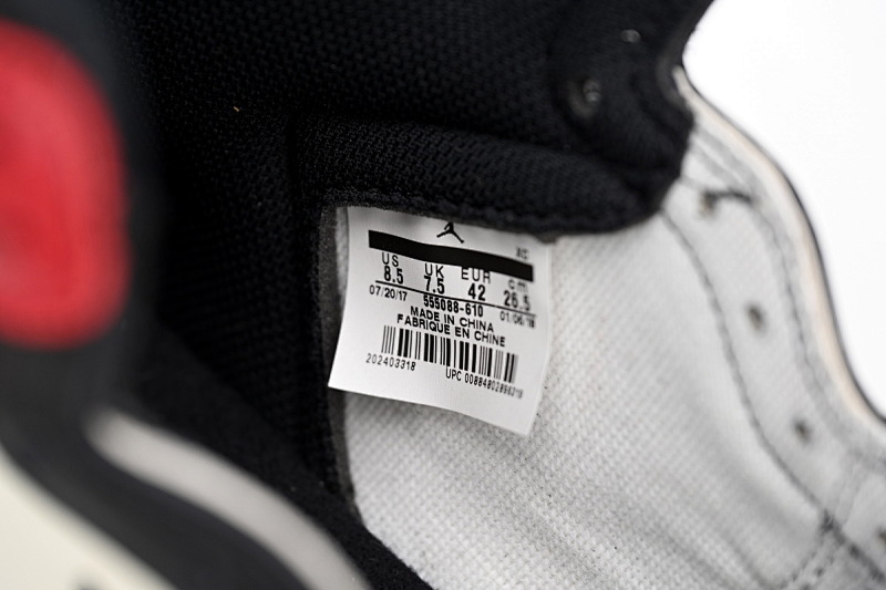 【CA1K6】黑红脚趾 纯原版乔丹1代 篮球运动鞋 Air Jordan 1 High OG “Bred Toe”555088-610