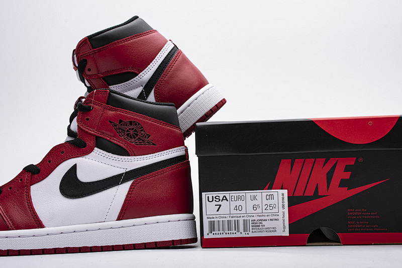 【CA1K6】芝加哥 纯原版乔丹1代篮球运动鞋555088-101 Air Jordan 1 High OG Chicago