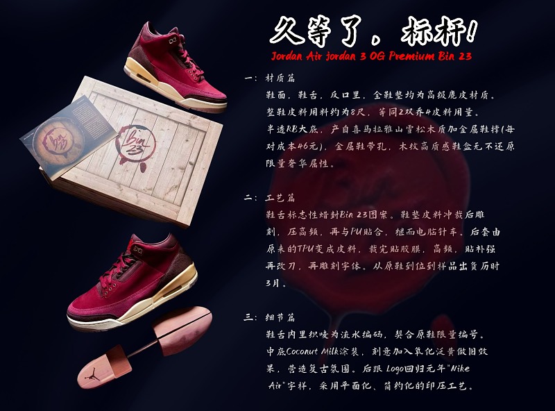 【FA0RN】BIN23 RN版乔丹3代 IO7744-600 Air Jordan 3 Retro 'Bin23'