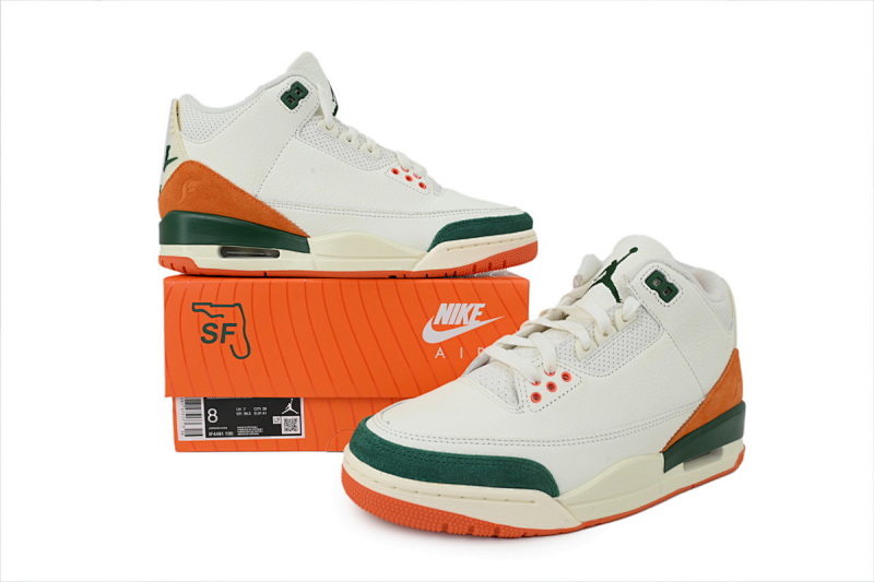 【DA0RN】AJ3迈阿密  RN版乔丹3代 IF4491-100 SoleFly x Jordan 3 'Miami / Fruits of Our Labor'