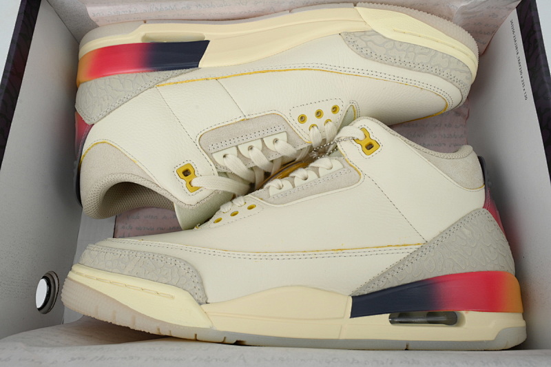 【BA3D2】彩虹-8 头层乔丹3代篮球鞋  FN0344-901 J Balvin x Air Jordan 3 Rainbow