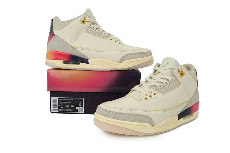 【BA3D2】彩虹-8 头层乔丹3代篮球鞋  FN0344-901 J Balvin x Air Jordan 3 Rainbow
