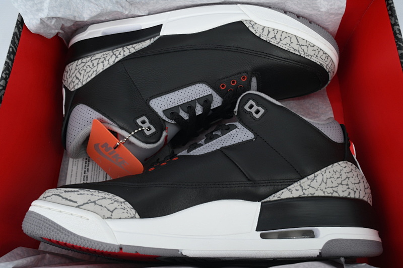 【EA5LR】25黑水泥 LJR版本乔丹3代 DN3707-010 Air Jordan 3 Retro OG 'Black Cement'
