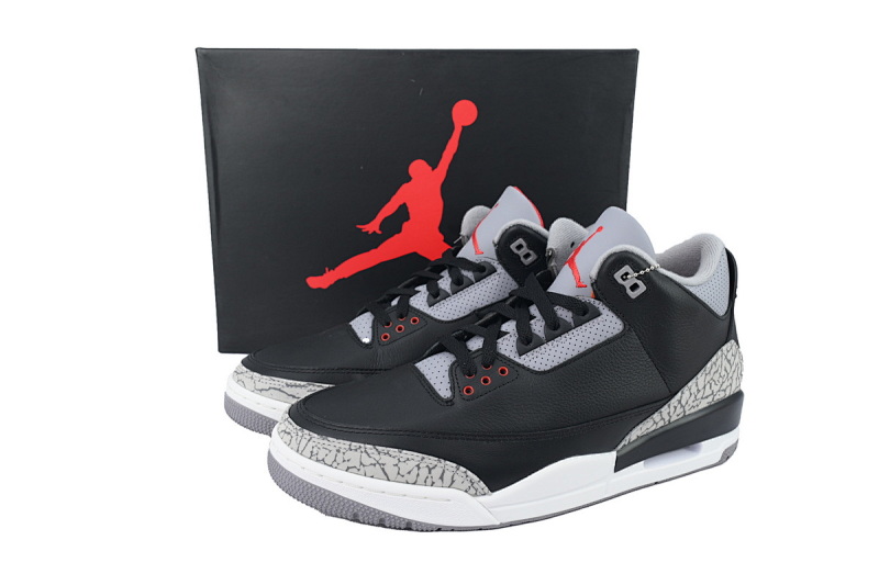 【EA5LR】25黑水泥 LJR版本乔丹3代 DN3707-010 Air Jordan 3 Retro OG 'Black Cement'