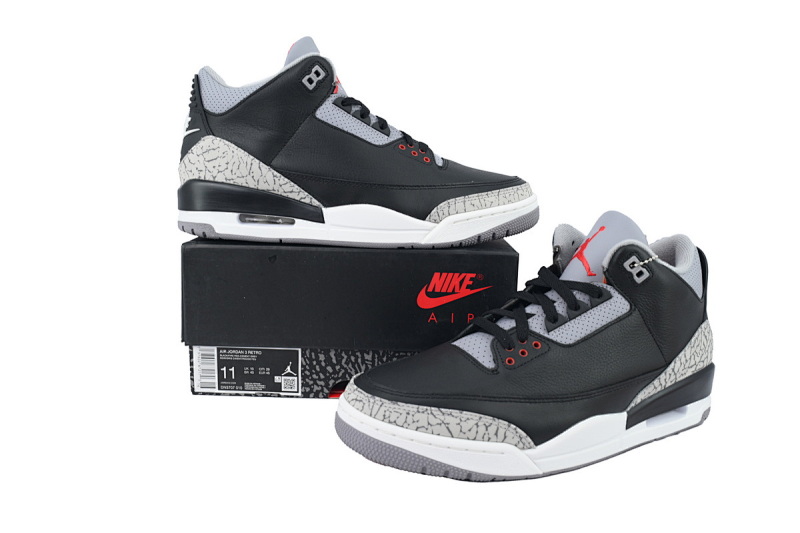 【EA5LR】25黑水泥 LJR版本乔丹3代 DN3707-010 Air Jordan 3 Retro OG 'Black Cement'