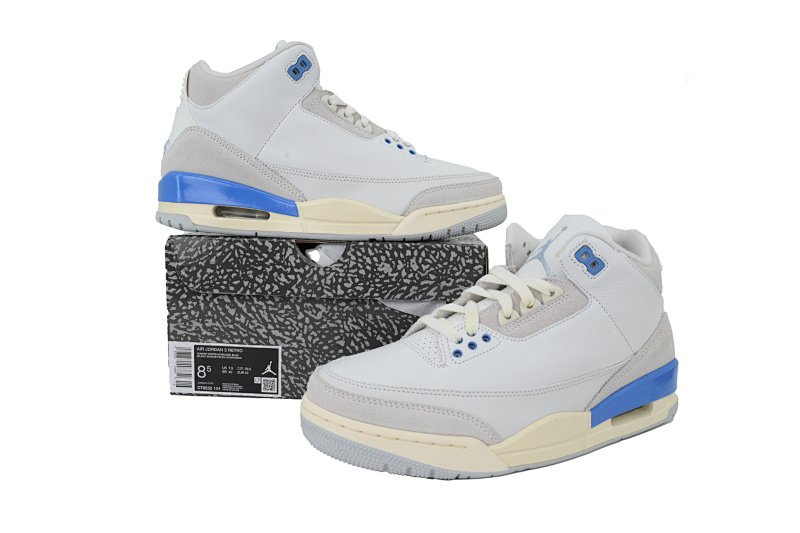 【EA5LR】白灰蓝 LJR版本乔丹3代 CT8532-101 Air Jordan 3 Retro 'Lucky Shorts'