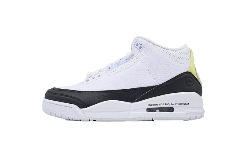 【DA0RN】AJ3白藤原浩 RN版乔丹3代  DA3595-100 Fragment Design x Air Jordan 3 Black White