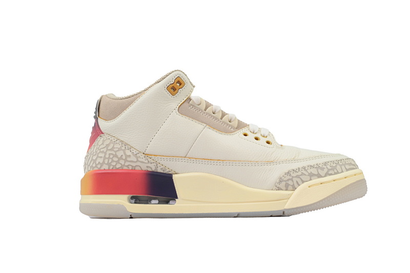 【DA0RN】AJ3白彩虹 RN版乔丹3代 FN0344-901 J Balvin x Air Jordan 3 White Blue Red