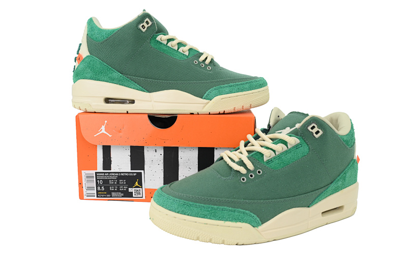 【CA3TS】OG绿 东莞版乔丹3代篮球鞋  FZ7974-300 Nina Abney x Wmns Air Jordan 3 Retro SP 'Bicoastal'
