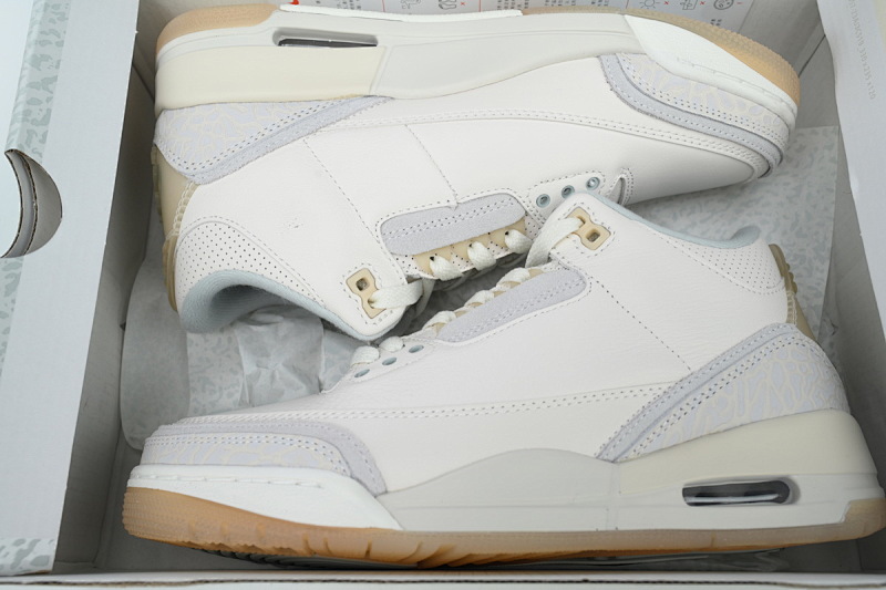 【BA3D2】灰白-6 头层乔丹3代篮球鞋 FJ9479-100 Air Jordan 3 Retro SE Craft 'Ivory'