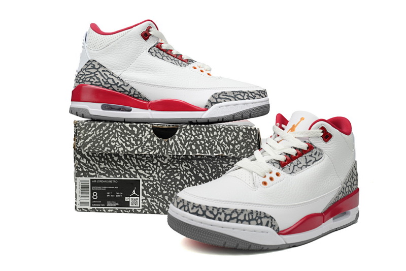 【BA3D2】红雀-5 头层乔丹3代篮球鞋 CT8532-126 Air Jordan 3 Retro 'Cardinal Red'