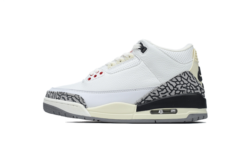 【BA3D2】白水泥-1 头层乔丹3代篮球鞋 DN3707-100 Air Jordan 3 “White Cement Reimagined