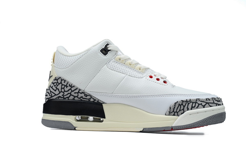 【BA3D2】白水泥-1 头层乔丹3代篮球鞋 DN3707-100 Air Jordan 3 “White Cement Reimagined