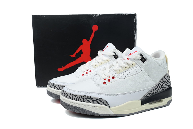 【BA3D2】白水泥-1 头层乔丹3代篮球鞋 DN3707-100 Air Jordan 3 “White Cement Reimagined