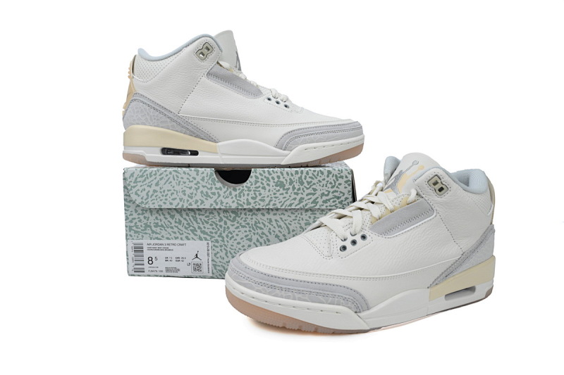 【CA7XH】灰白 头层乔丹3代篮球鞋 FJ9479-100 Air Jordan 3 Retro SE Craft 'Ivory'