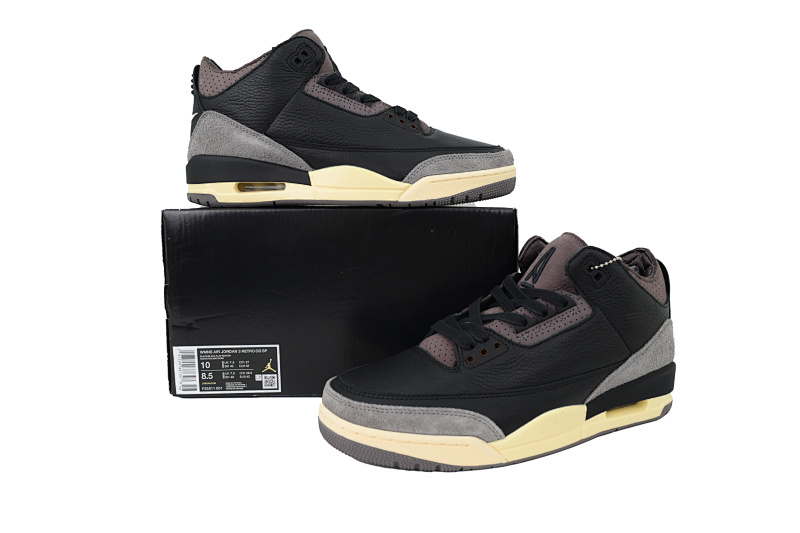 【DA3OG】AMM黑棕 OG版本乔丹3代篮球鞋 FZ4811-001 A Ma Maniére x Air Jordan 3 "Black"