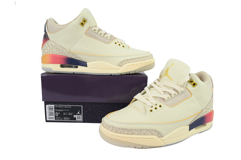 【CA3TS】笑脸 东莞版乔丹3代篮球鞋 FN0344-901 J Balvin x Air Jordan 3 White Blue Red