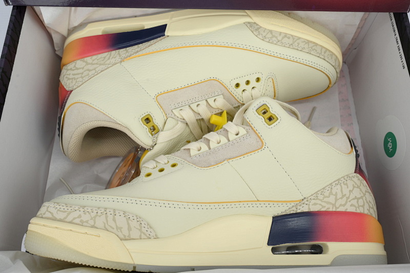 【CA3TS】笑脸 东莞版乔丹3代篮球鞋 FN0344-901 J Balvin x Air Jordan 3 White Blue Red