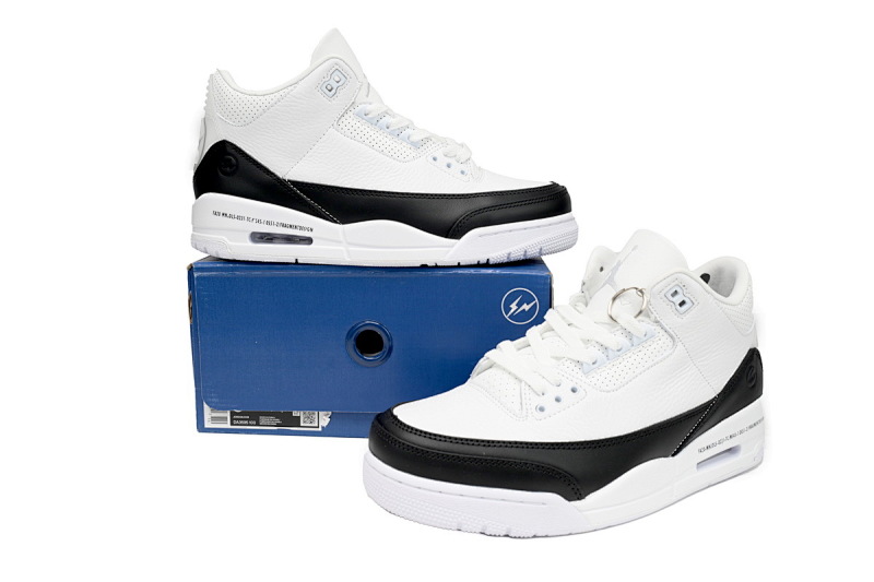 【CA7XH】藤原浩闪电 头层版乔丹3代篮球鞋 DA3595-100 Fragment Air Jordan 3 White Black