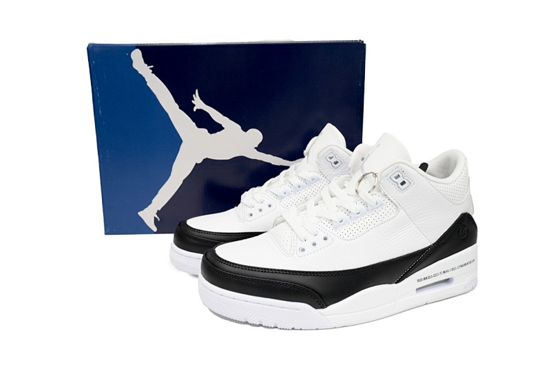 【CA7XH】藤原浩闪电 头层版乔丹3代篮球鞋 DA3595-100 Fragment Air Jordan 3 White Black