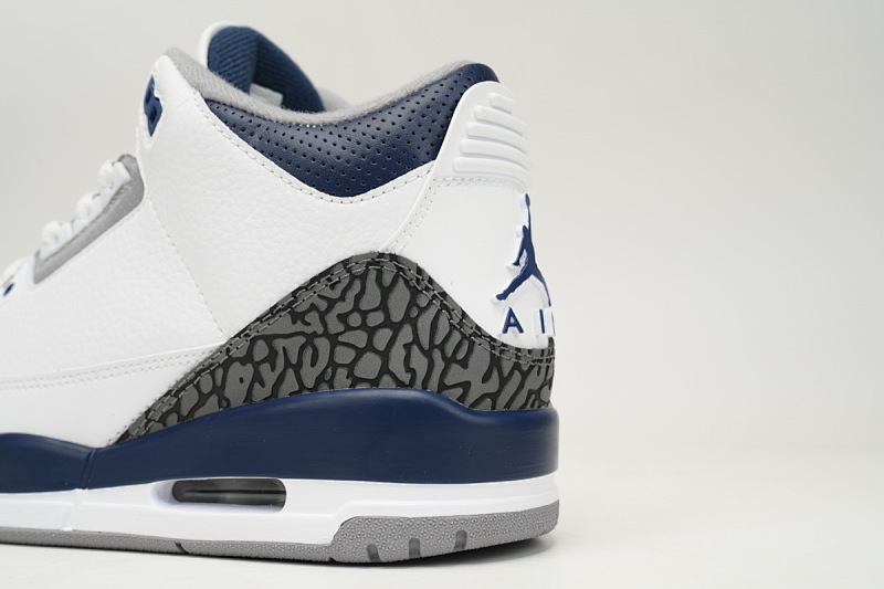 【CA7XH】复古灰蓝 头层乔丹3代篮球鞋 CT8532-140 Air Jordan 3 "White Navy Cement"