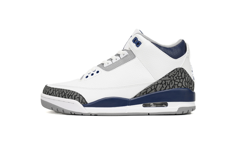 【CA7XH】复古灰蓝 头层乔丹3代篮球鞋 CT8532-140 Air Jordan 3 "White Navy Cement"