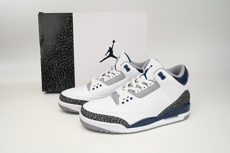 【CA7XH】复古灰蓝 头层乔丹3代篮球鞋 CT8532-140 Air Jordan 3 "White Navy Cement"