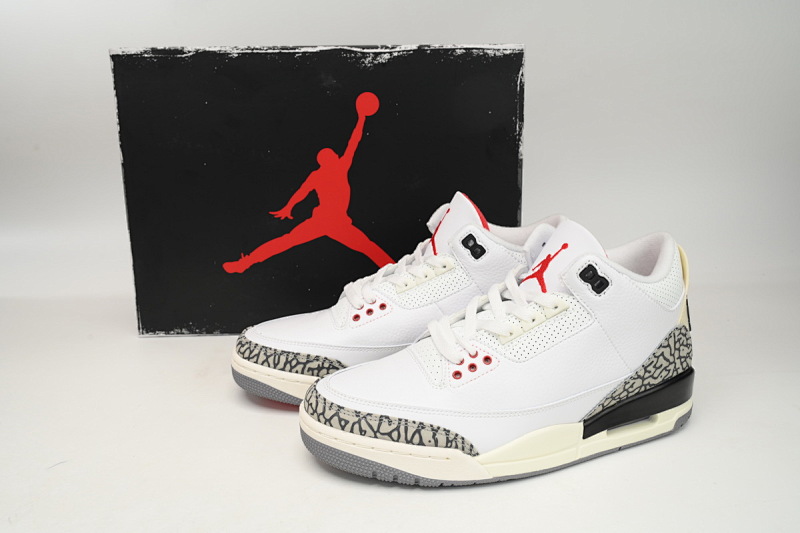 【CA7XH】做旧白水泥  头层乔丹3代篮球鞋 DN3707-100 Air Jordan 3 “White Cement Reimagined