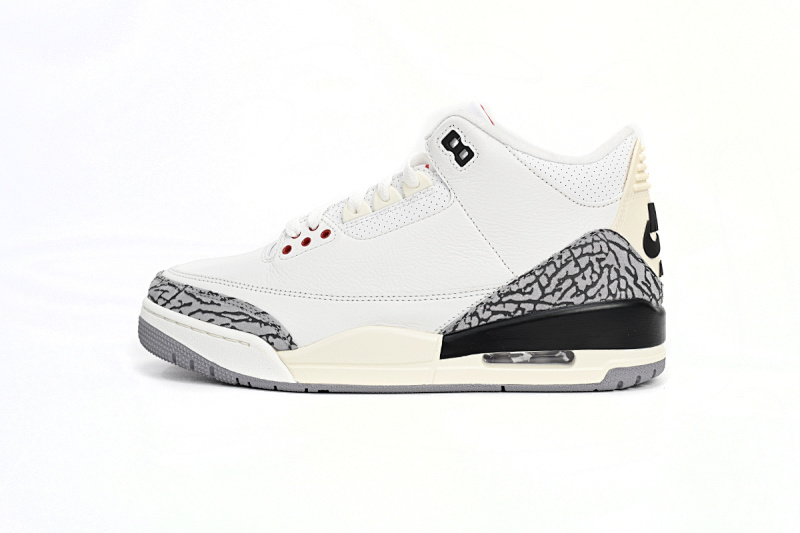 【CA7XH】做旧白水泥  头层乔丹3代篮球鞋 DN3707-100 Air Jordan 3 “White Cement Reimagined