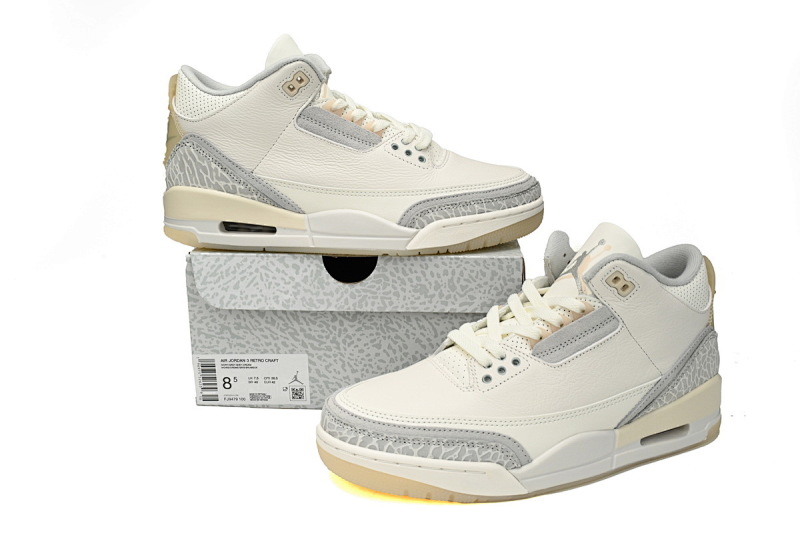 【DA0OG】白灰 OG纯源版本乔丹3代篮球鞋  FJ9479-100 Air Jordan 3 Craft "Ivory"