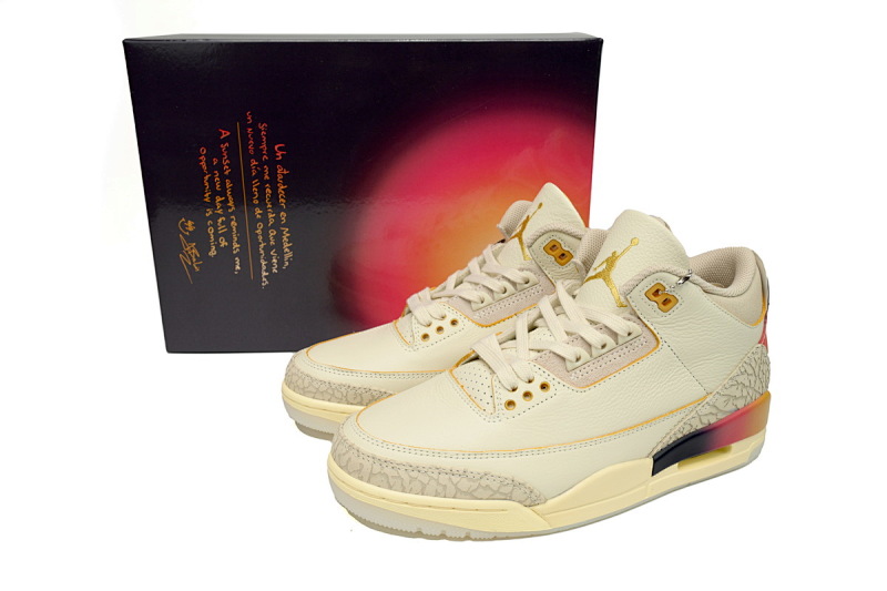 【DA0OG】彩虹  OG版本乔丹3代篮球鞋 FN0344-901 J Balvin x Air Jordan 3 White Blue Red