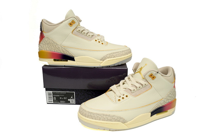 【DA0OG】彩虹  OG版本乔丹3代篮球鞋 FN0344-901 J Balvin x Air Jordan 3 White Blue Red