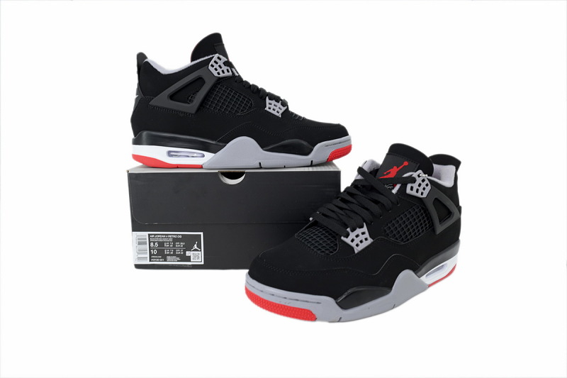 【CA0XH】复刻黑红公牛 头层皮乔丹4代篮球鞋 IX8180-001 Air Jordan 4 Retro OG 'Bred' 2026
