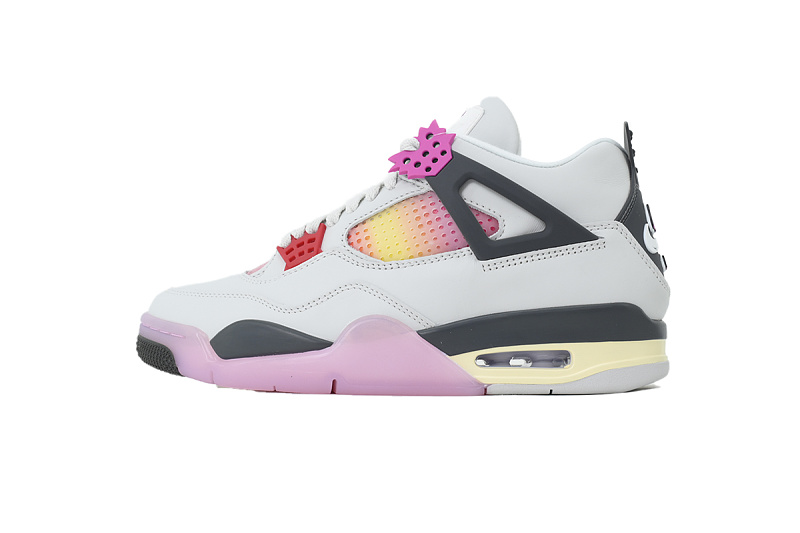 【CA2XH】白黑粉 头层皮乔丹4代篮球鞋 JA1135-100 Air Jordan 4 Retro 'Comic'
