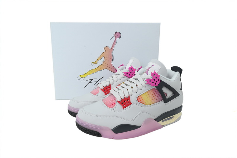 yupoo_338626_9ae569af.jpg 【CA2XH】白黑粉 头层皮乔丹4代篮球鞋 JA1135-100 Air Jordan 4 Retro 'Comic'