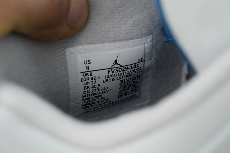 【DA0Y3】白兰 Y3版本乔丹4代篮球鞋 FV5029-141 Air Jordan 4 "Military Blue"