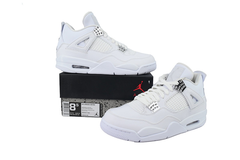 【EA5LR】白银扣 LJR版本乔丹4代 308497-100 Air Jordan 4 Retro Pure Money