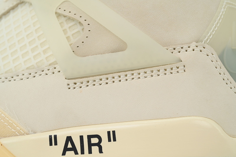 【DA5KZ】-5OW联名 KZ头层乔丹4代篮球鞋  CV9388-100 OFF White x Air Jordan 4 Sail