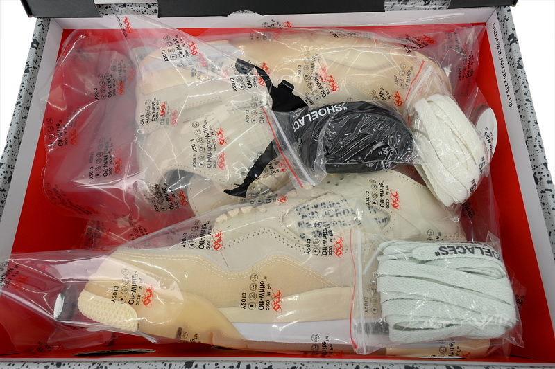 【DA5KZ】-5OW联名 KZ头层乔丹4代篮球鞋  CV9388-100 OFF White x Air Jordan 4 Sail