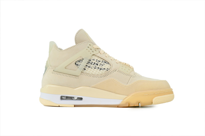 【DA5KZ】-5OW联名 KZ头层乔丹4代篮球鞋  CV9388-100 OFF White x Air Jordan 4 Sail