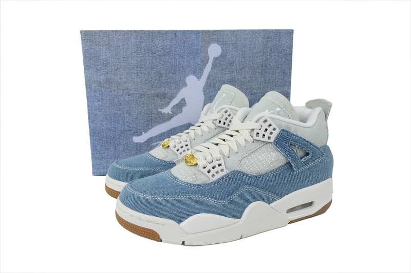 【DA5KZ】-58牛仔蓝 KZ头层乔丹4代篮球鞋  HV0823-100 Air Jordan 4 Retro 'Forget Me Not'
