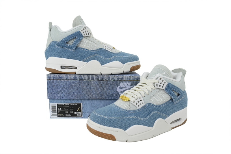【DA5KZ】-58牛仔蓝 KZ头层乔丹4代篮球鞋  HV0823-100 Air Jordan 4 Retro 'Forget Me Not'