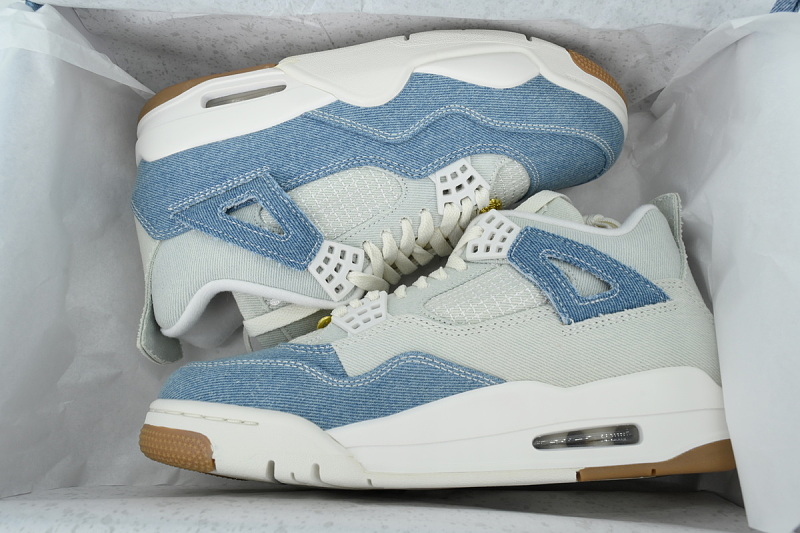 【DA5KZ】-58牛仔蓝 KZ头层乔丹4代篮球鞋  HV0823-100 Air Jordan 4 Retro 'Forget Me Not'