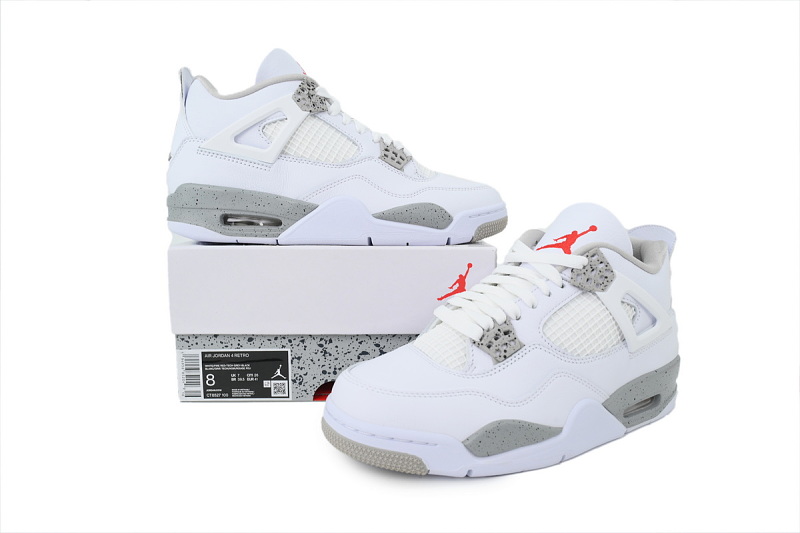 【DA5KZ】-7白奥利奥 KZ头层乔丹4代篮球鞋 CT8527-100 Air Jordan 4 Retro White Oreo