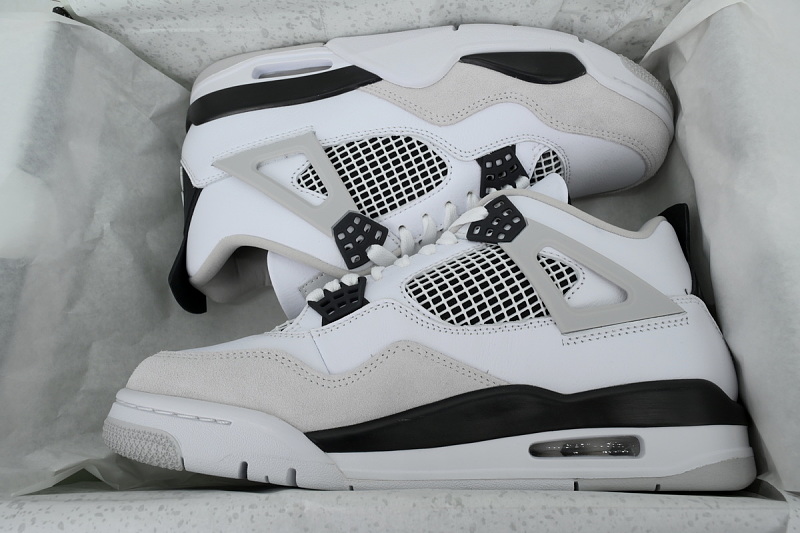【DA5KZ】-4白水泥2.0 KZ头层乔丹4代篮球鞋 DH6927-111 Air Jordan 4 Retro Military Black