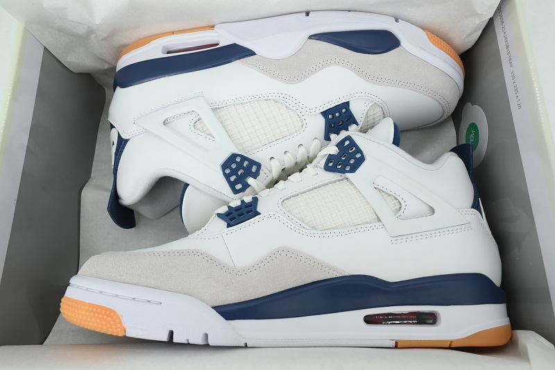 【DA5KZ】-53白宝蓝 KZ头层乔丹4代篮球鞋 DR5415-100 Nike SB x Air Jordan 4 Retro SP 'Navy'